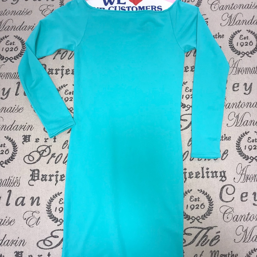 Blue body con dress